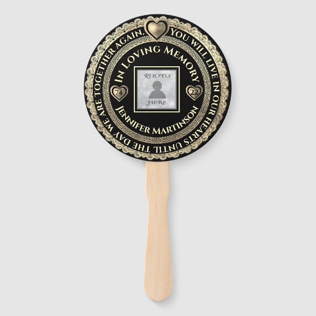 Custom Memorial Hand Fan (Front)