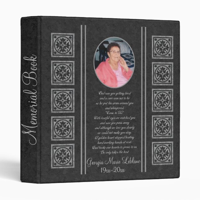 Custom Memorial Keepsakes Binder (Front/Spine)