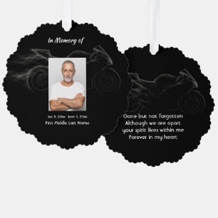 Custom Memorial Photo Motorcycle Biker Ornament Card