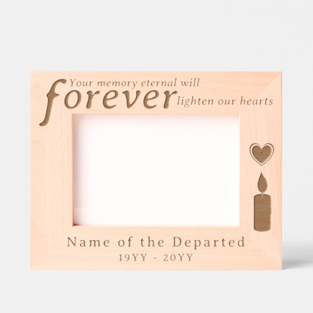 Custom Memorial Remembrance Candle with Hearts  Etched Frames (Front)