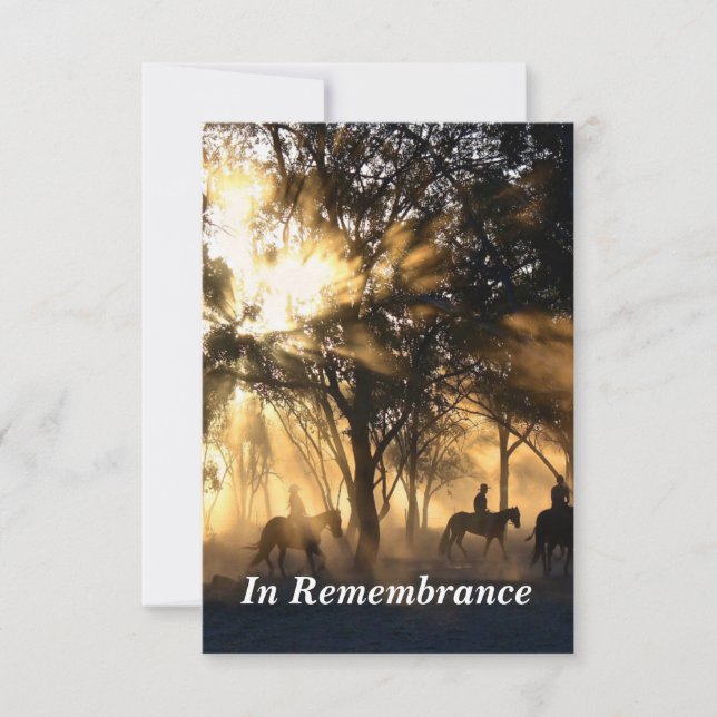 Custom Memorial Service Beautiful Sunshine Horses  Invitation (Front)