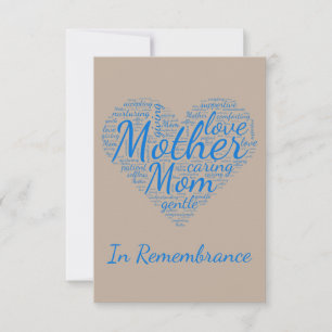 Custom Memorial Service for Mother Mom Invitation