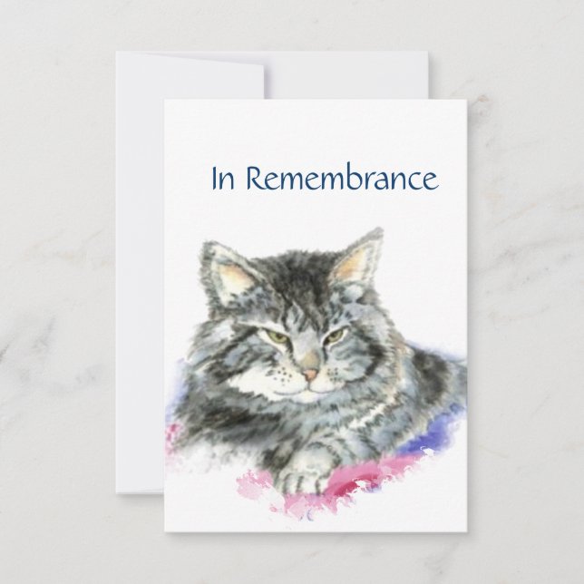 Custom Memorial Service Invite For Cat Lover (Front)