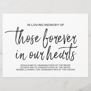 Custom Memorial Sign   Stylish Hand Lettered Program