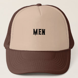 Custom MEN Text Tan and Brown Colour Beautiful Nic Trucker Hat
