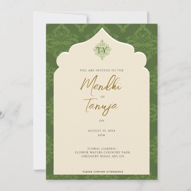Custom Mendhi Invitation | Henna Night (Front)