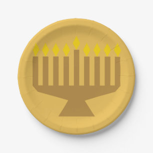 Custom Menorah Paper Plates