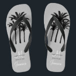 Custom Mens Beach Wedding Flip Flops<br><div class="desc">A great welcome gift for your male guests. Provide footwear for your guests for the beach ceremony. Elke Clarke © Custom Monogram Travel Wedding Flip Flops for Beach Weddings. Customize with your names, date, monogram, married last name initial and destination. Matches the personalized wedding beach tote bag in our store...</div>