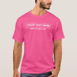 Custom Men's Wow Pink Elegant Modern Template T-Shirt<br><div class="desc">Custom Add Your Image Logo Text Template Men's Basic Wow Pink Dark T-Shirt.</div>