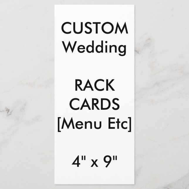 Custom Menu & Programme Cards 9" x 4" Portrait (Front)