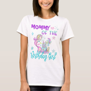 Custom Mermaid Matching Birthday Family T-Shirt
