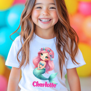 Custom Mermaid pink name T-Shirt