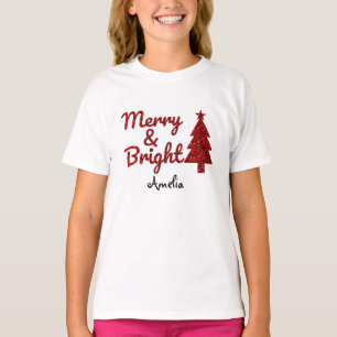 Custom Merry and Bright Christmas T-Shirt