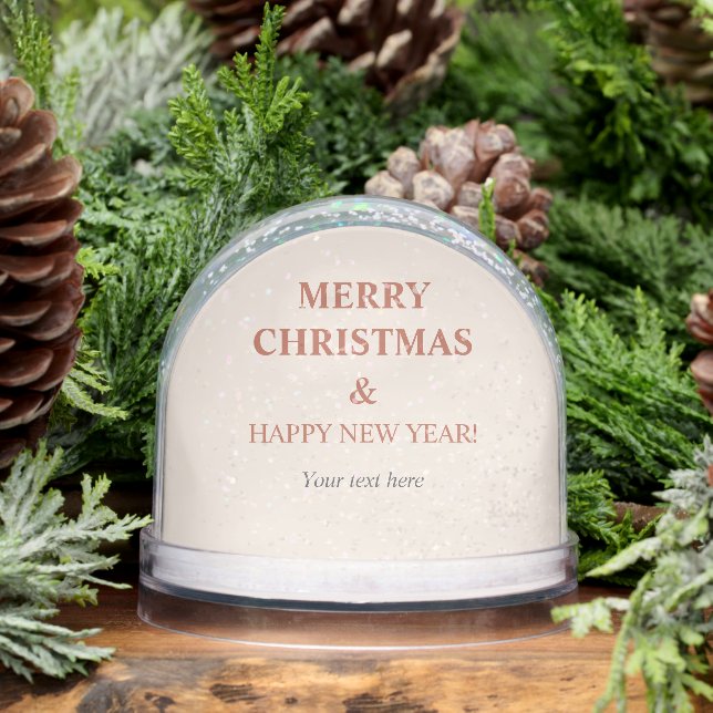 Custom Merry Christmas And Happy New Year Snowglobe (Winter)