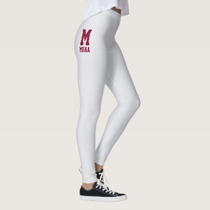 Custom Merry Christmas Bright Platinum Burgundy  Leggings