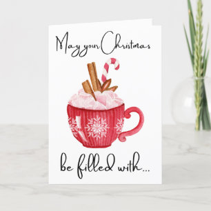 Custom Merry Christmas Coffee Quotes For Friends  Holiday Card