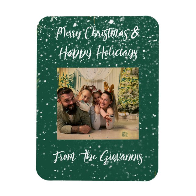 CUSTOM MERRY CHRISTMAS GREETING CARD  MAGNET (Vertical)