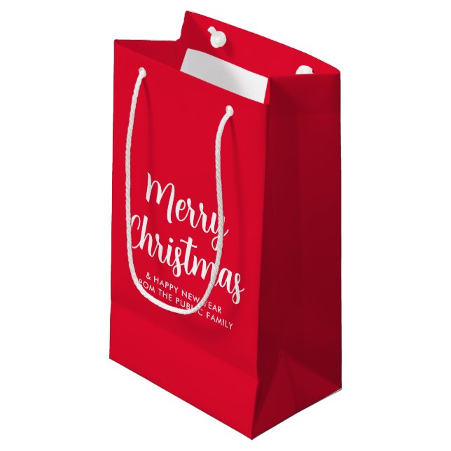 Custom Merry Christmas Happy New Year Template Small Gift Bag (Front Angled)