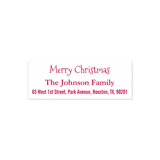 Custom Merry Christmas Holiday Return Address Self-inking Stamp (Design)