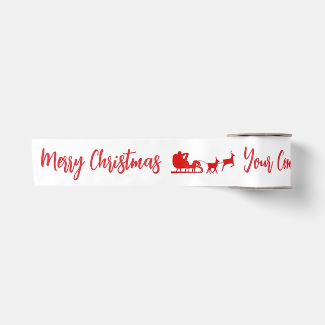 Custom Merry Christmas Satin Ribbon  (Front)
