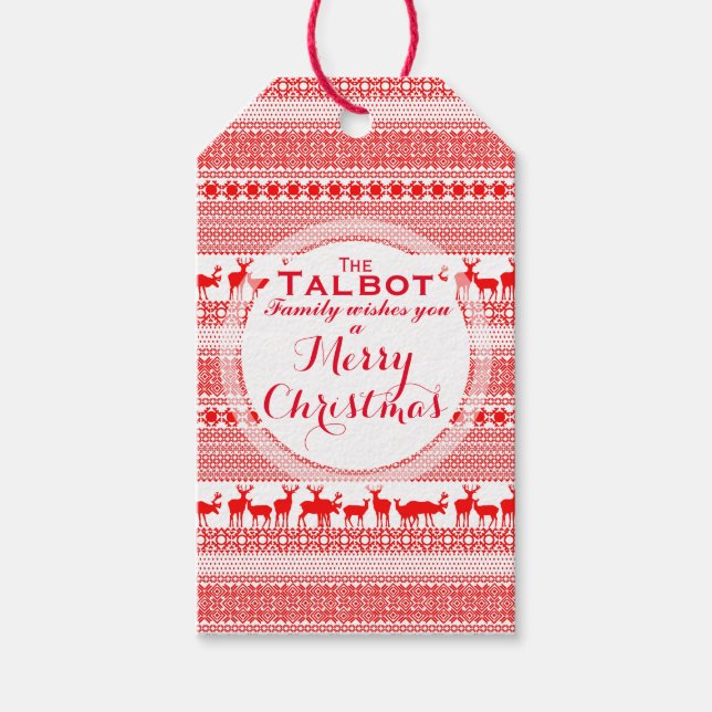 Custom MERRY CHRISTMAS SEASON'S GREETING Gift Tag (Front)