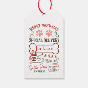 Custom Merry Woofmas Dog Christmas Gift Tags