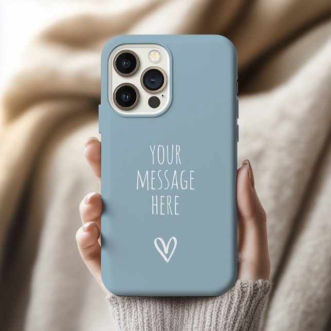 Custom Message Blue Petals Phone Case Gift for Her (Customizable Phone Case – Graduation Gift for Students, Birthday Gift for Women, Grandma, Girlfriend)