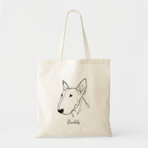 Custom Message Bull Terrier tote bag