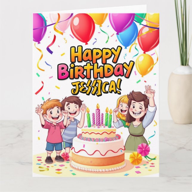 Custom Message Card – Personalized Happy Birthday (Front)