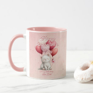 Custom Message Cat Animal Valentines Day Mug