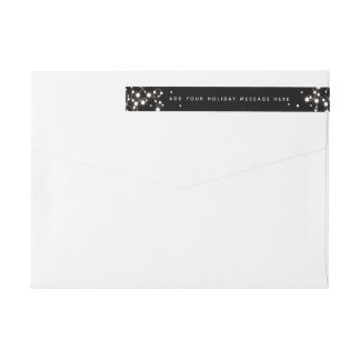 Custom Message Christmas Sparkling Lights Address Wrap Around Label