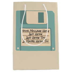 Custom Message Computer Floppy Disc Gift Bag