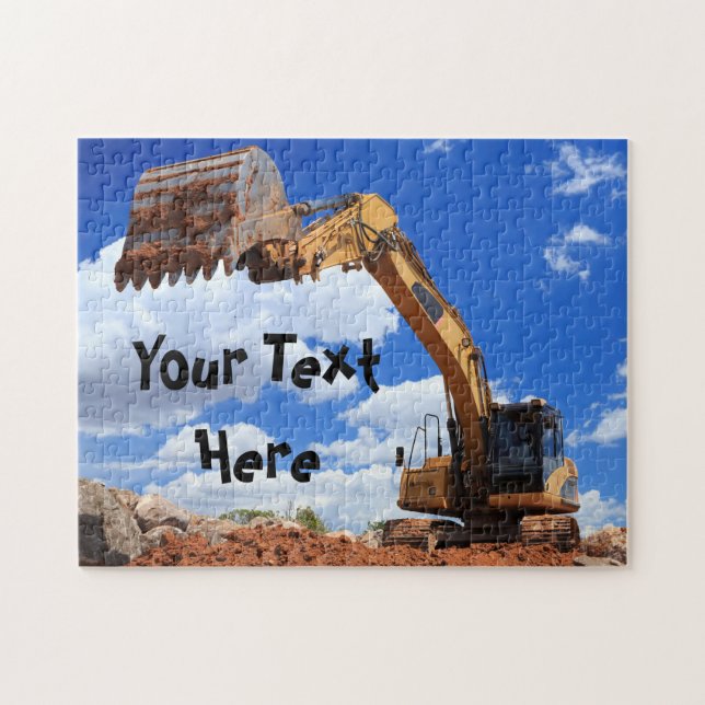 Custom Message Construction Tractor Jigsaw Puzzle (Horizontal)