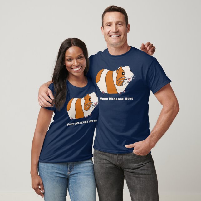 Custom Message Cute Guinea Pig Graphic T-Shirt (Unisex)