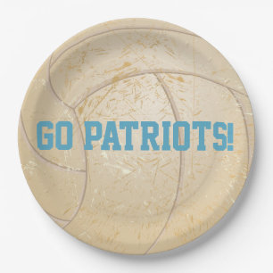 Custom Message Distressed Volleyball Paper Plate