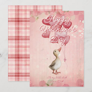 Custom Message Duck Animal Valentines Day Holiday Card