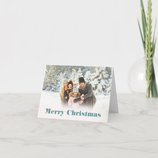 Custom Message Folded Photo Holiday Card (Front)