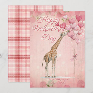 Custom Message Giraffe Animal Valentines Day Holiday Card