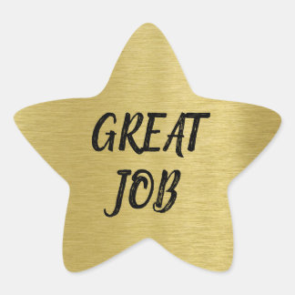 Custom Message Gold Star with Gold Glitter Texture Sticker
