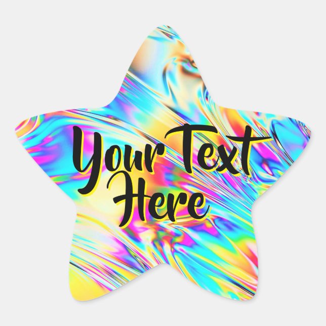 Custom Message Holographic Star | Award Texture Sticker (Front)