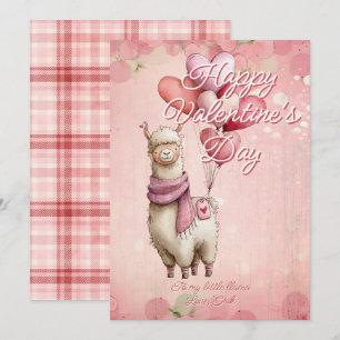 Custom Message Llama Animal Valentines Day Holiday Card