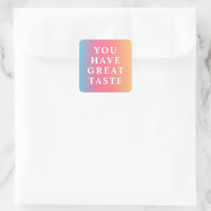 Custom Message Ombre Square Sticker