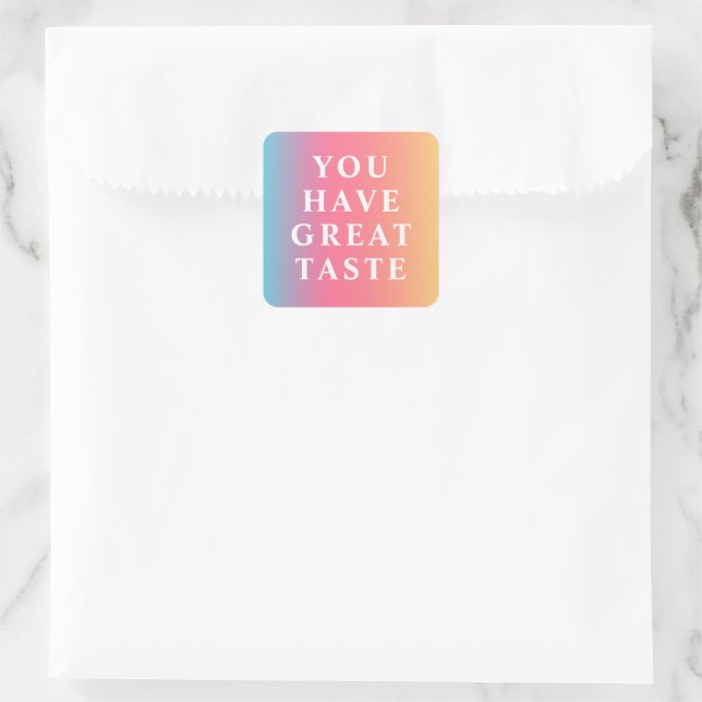 Custom Message Ombre Square Sticker (Bag)