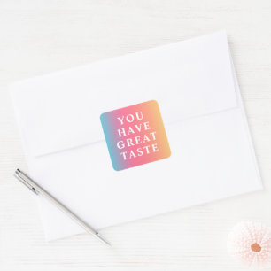 Custom Message Ombre Square Sticker