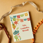 Custom Message Personalized Mexican Themed  Card<br><div class="desc">This card features an assortment of Mexican themed graphics,  and is ready to be personalized with your own custom messages. You can add your own text to the front and the inside of this card.</div>