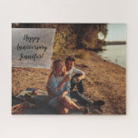 Custom Message Personalized Photo Jigsaw Puzzle<br><div class="desc">This jigsaw puzzle is ready to be personalized with your own photo and your own custom message. Your message appears in black script lettering against a transparent white tag overlay. Create personalized gifts for anniversaries,  birthdays and more.</div>
