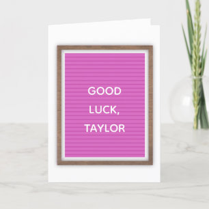 Custom Message Pink Felt Letterboard Marquee Sign Card
