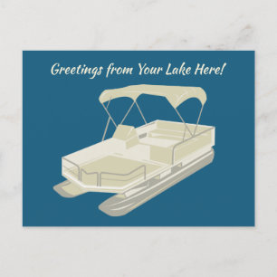 Custom Message Pontoon Boat Postcard
