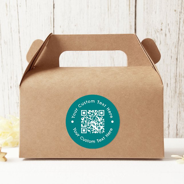 Custom Message QR Code Small Business Packaging Classic Round Sticker (Creator Uploaded)