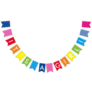 Custom Message Rainbow It's A Girl Banner